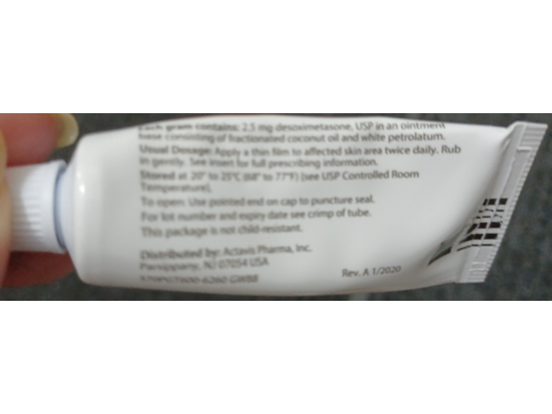 Desoximetasone Ointment USP 0.25%, 15 g Activas Pharma (RX)