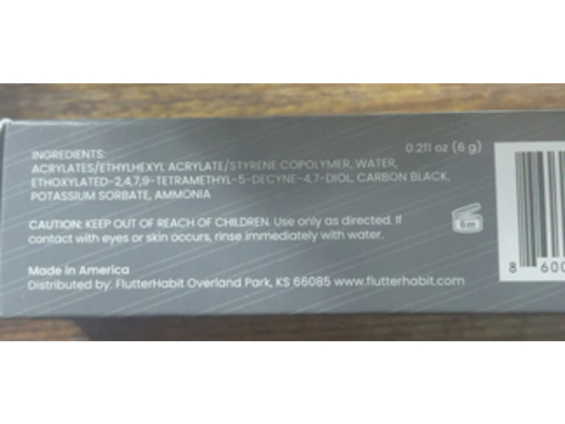 Flutterhabit Made For This Under Lash Adhesive, Black, 0.211 oz/6 g