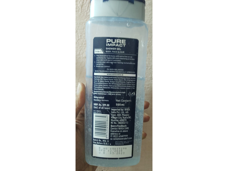 Nivea Shower Gel, Pure Impact, 500 mL