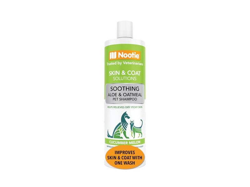 Nootie Skin & Coat Solutions Soothing Aloe & Oatmeal Pet Shampoo, Cucumber Melon, 16 fl oz/473 mL