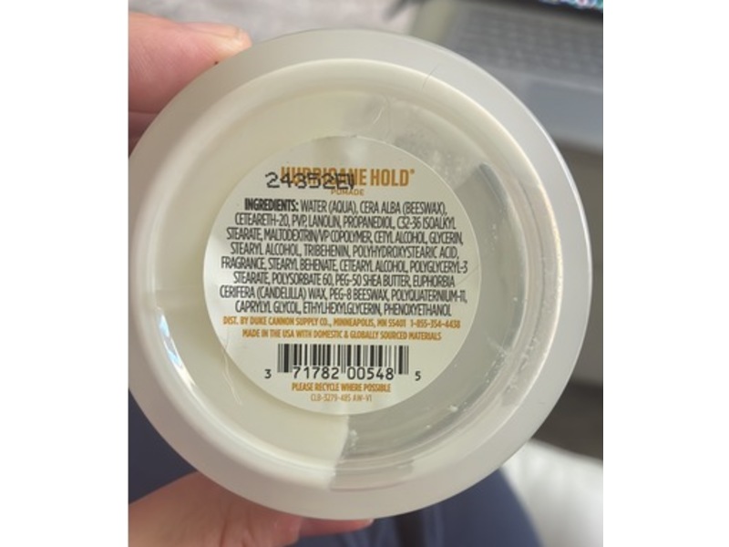 Duke Cannon Hurricane Hold Pomade, 2 oz/60 mL