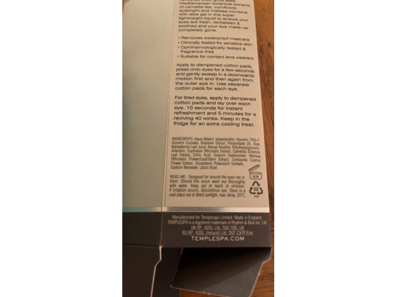 Templespa Easy On The Eye Make-Up Remover, 5 fl oz/150 mL