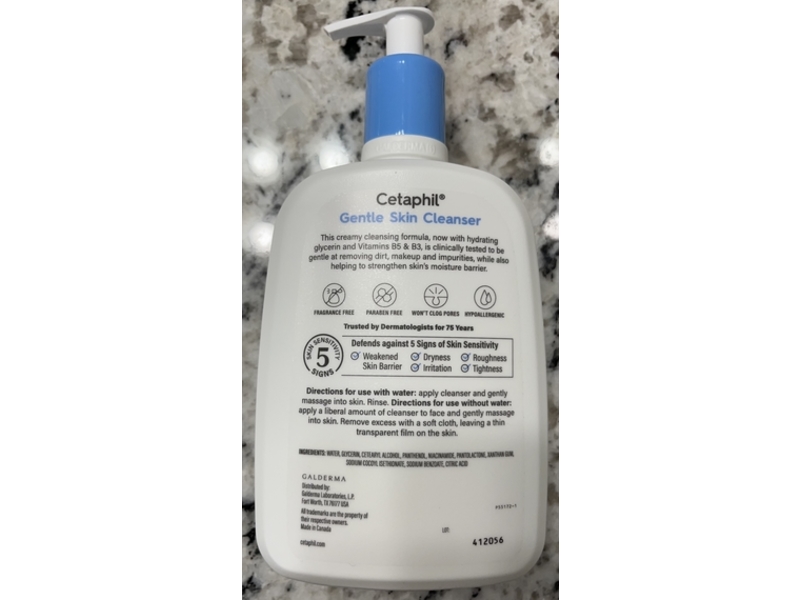 Cetaphil Gentle Cleanser, Glycerin + Vitamin B3 & B5, 20 fl oz/591 mL