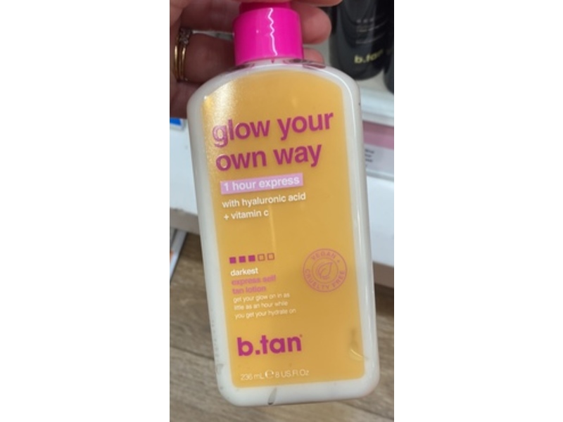 b.tan Glow Your Own Way 1 Hour Express Darkest Self Tan Lotion, 8 fl oz/236 mL