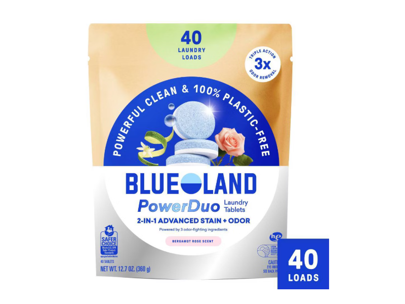 Blue Land Power Duo 2 In 1 Advanced Stain+Odor, Bergamot Rose Scent, 12.7 oz/360 g, 40 Count