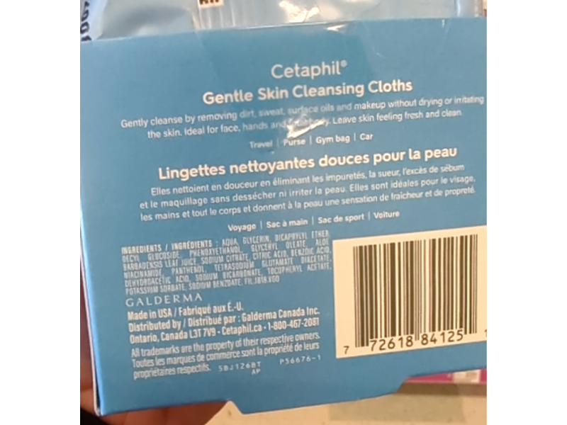 Cetaphil Gentle Skin Cleansing Cloths, 25 Counts