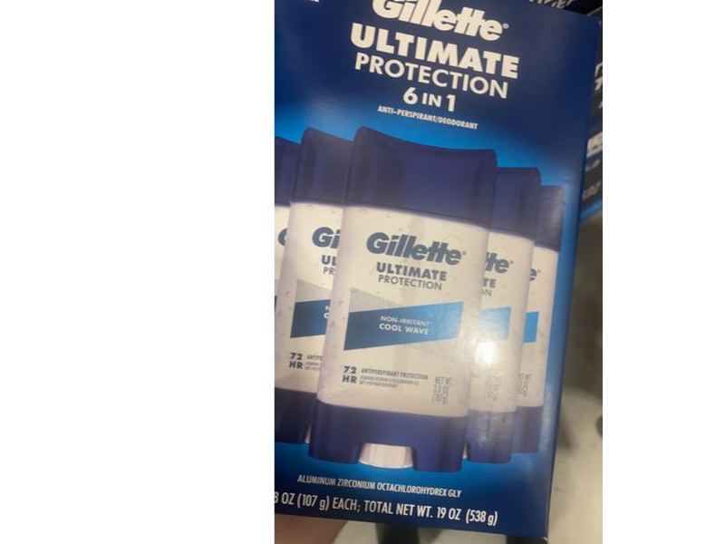 Gillette Ultimate Protection 6 In 1 Anti-Perspirant/Deodorant, Cool Wave, 3.8 oz/107 g, 5 Count