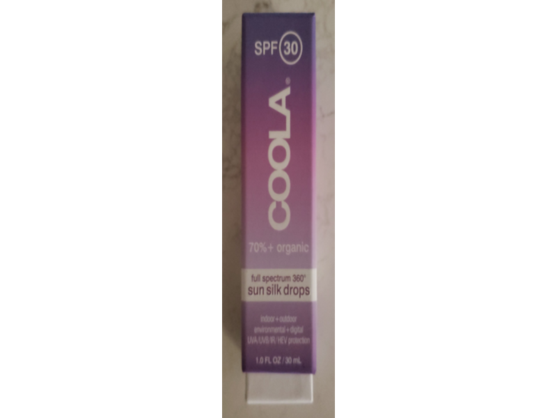 Coola Organic Sun Silk Drops Sunscreen Full Spectrum 360, SPF 30, 1 fl oz/30 mL