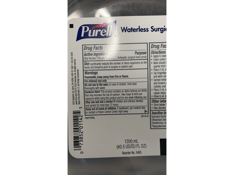 Purell Waterless Surgical Scrub, 1200 mL