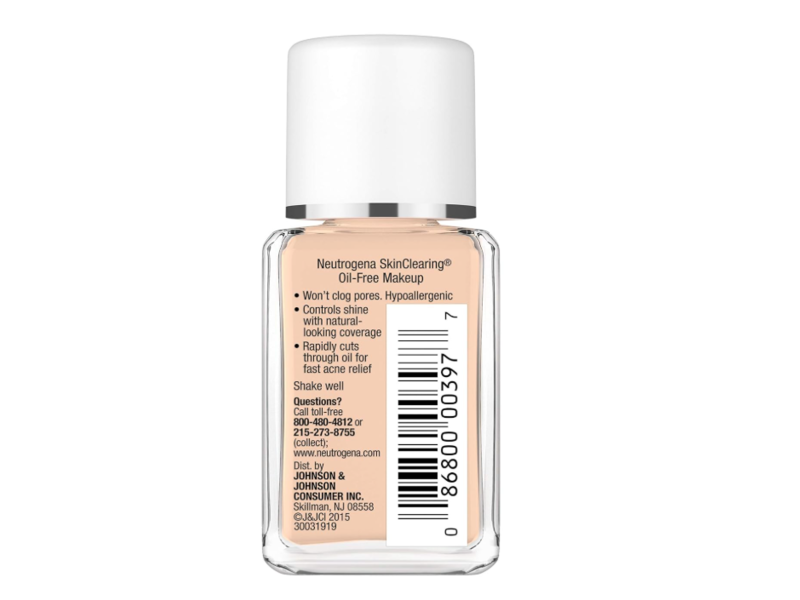 Neutrogena SkinClearing Oil-Free Makeup Foundation, Nude 40, 1 fl oz/30 mL