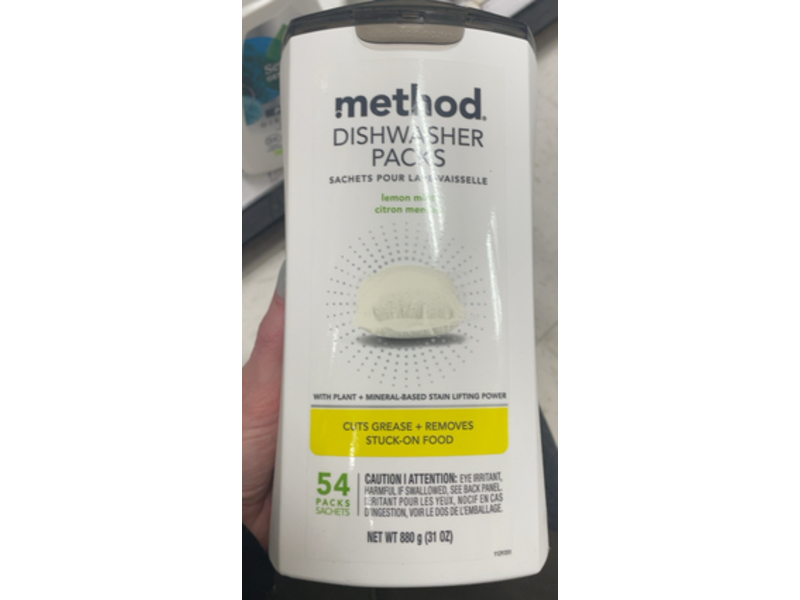 Method Dishwasher Packs, Lemon Mint, 31 oz/880 g, 54 Count
