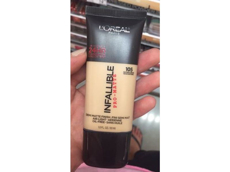 L'Oreal Paris Infallible Pro-Matte Foundation Makeup, Natural Beige, 1 fl oz/30 mL