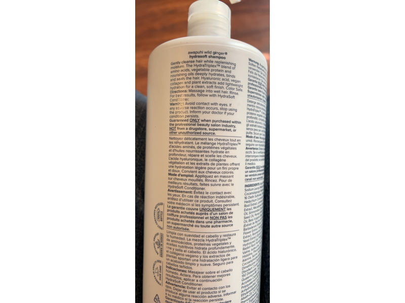 Paul Mitchell Awapuhi Hydrate Hydrasoft Shampoo, Wild Ginger, 33.8 fl oz/1 L