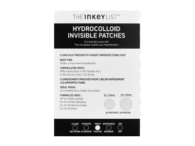 The Inkey List Hydrocolloid Invisible Pimple Patches, 22 Count