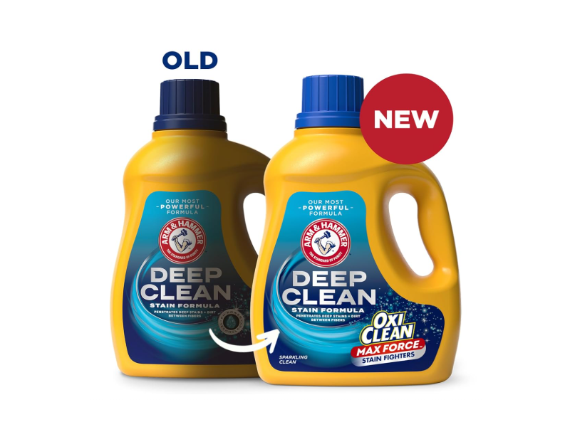 Arm & Hammer Deep Clean Stain Formula Liquid Laundry Detergent, Sparkling Clean, 68 Loads, 102 fl oz/3.01 L