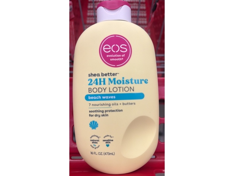 Eos Shea Better 24H Moisture Body Lotion, Beach Waves, 16 fl oz/473 mL
