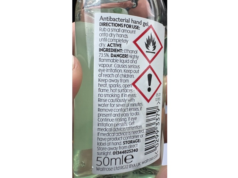 Essential Waitrose & Partner Anti-Bac & Anti-Viral Hand Gel, 50 mL