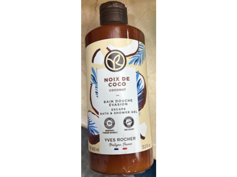 Yves Rocher Escape Bath & Shower Gel, Coconut, 13.5 fl oz/400 mL