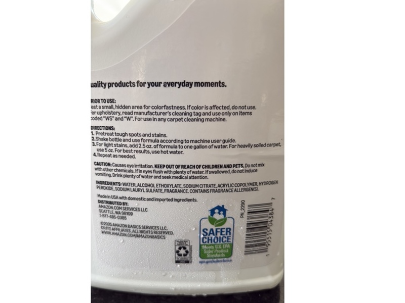 Amazon Basics Oxy Carpet Cleaner, Fresh Scent, 64 fl oz/1.89 L