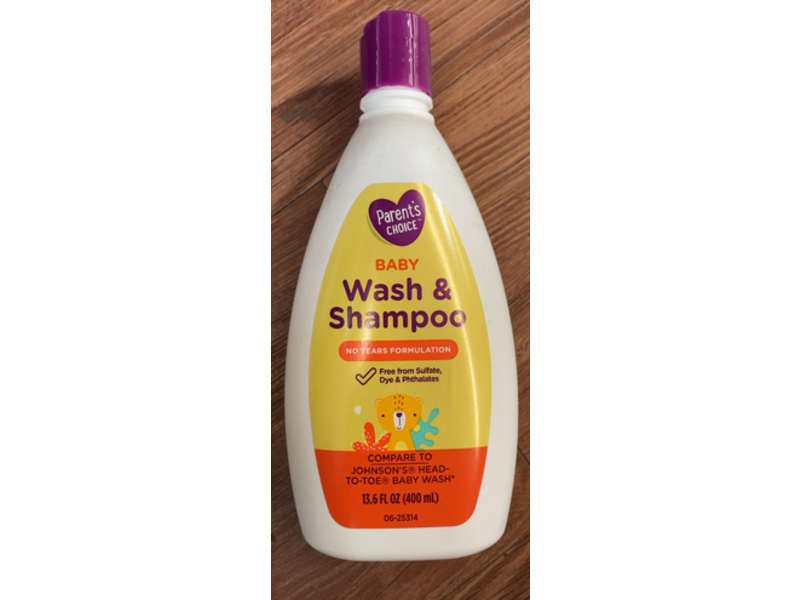 Parent's Choice Baby Wash & Shampoo, No tears Formulation, 13.6 fl oz/400 mL