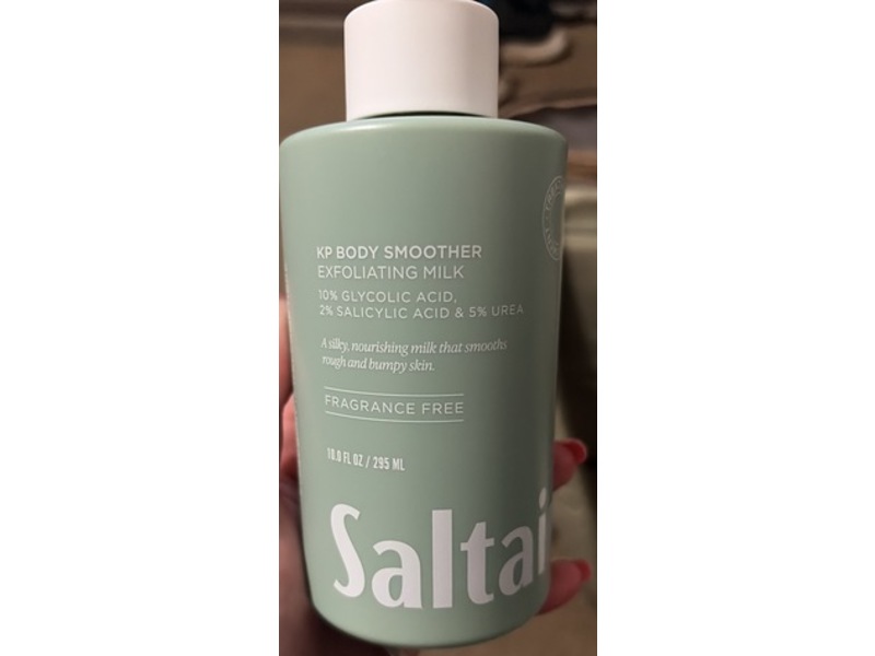 Saltair KP Body Smoother Exfoliating Milk, Fragrance Free, Glycolic Acid, Salicylic Acid, Urea, 10.0 fl oz/295 mL