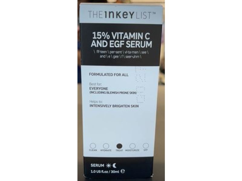 The Inkey List 15% Vitamin C & Egf Serum, Treat, 1.0 fl oz/30 mL