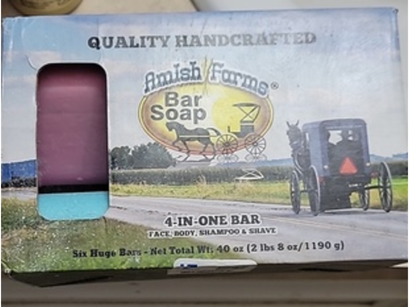Amish Farms 4 In 1 Bar Soap, 40 oz, 6 Count
