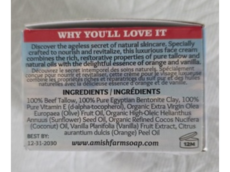 Amish Farms Tallow Face Cream, 1.8 oz/50 g