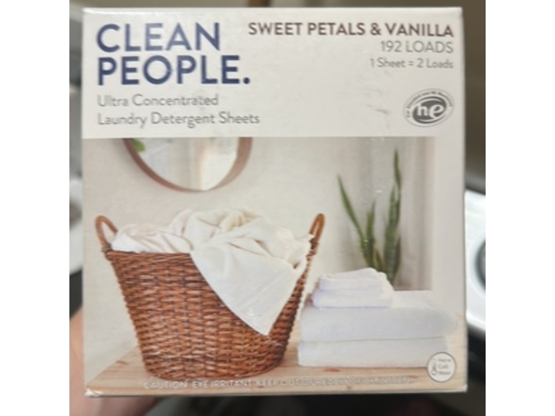 The Clean People Ultra Concentrated Laundry Detergent Sheets, Sweet Petals & Vanilla, 192 Loads