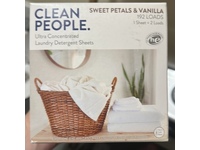 The Clean People Ultra Concentrated Laundry Detergent Sheets, Sweet Petals & Vanilla, 192 Loads - thumbnail 1