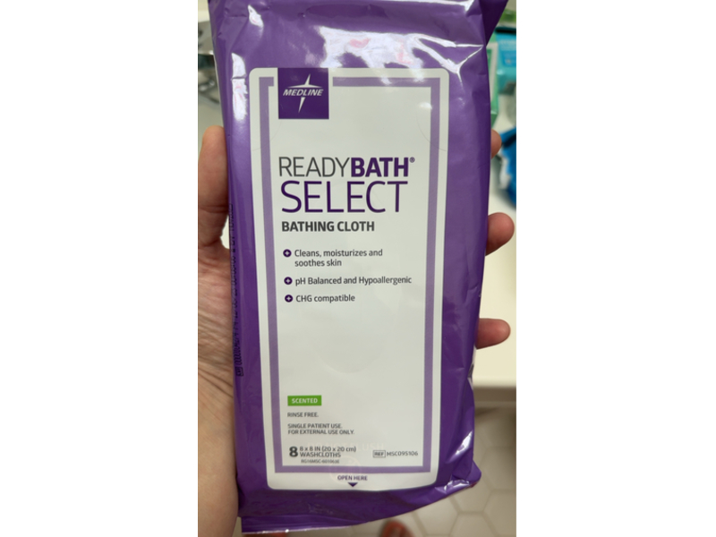 Medline Readybath Select Bathing Cloth, Scented, 8 Count, Pack Of 30