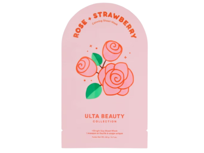 Ulta Beauty Sheet Mask, Rose +Strawberry, 0.7 oz/20 g