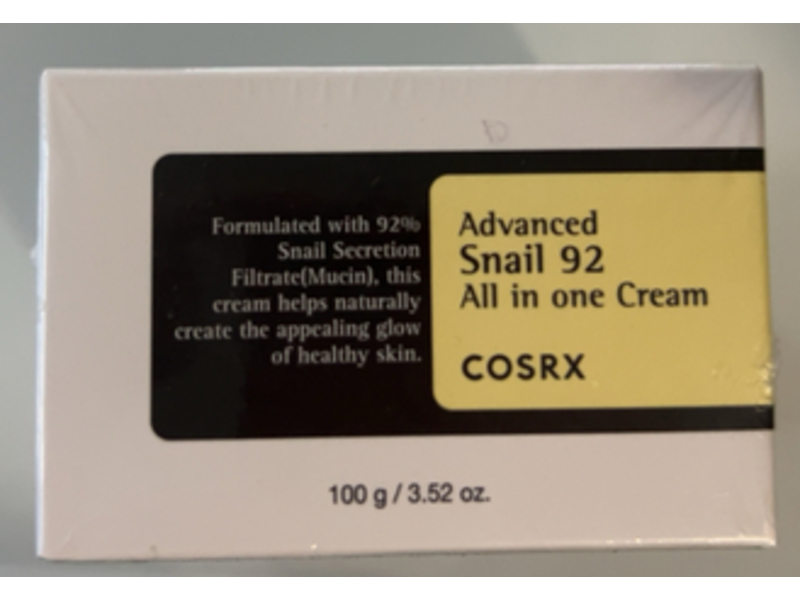 Cosrx Advanced Snail 92 All In One Cream, Snail Secretion Filtrate, 3.52 oz/100 g