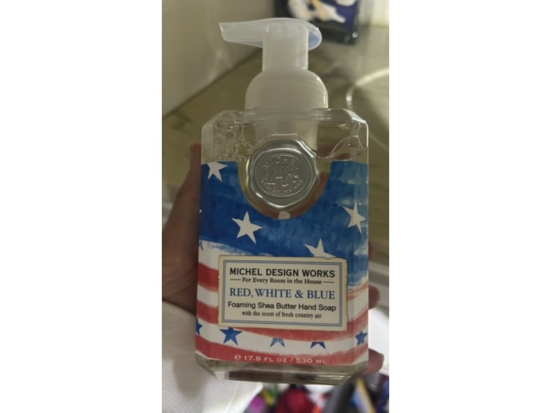Michel Design Works Foaming Shea Butter Hand Soap, Red, White & Blue, 17.8 fl oz/530 mL