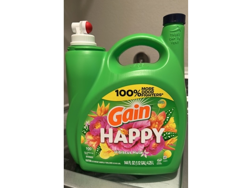Gain Happy Liquid Laundry Detergent, Hibiscus Hula, 100 Loads, 144 fl oz/4.25 L