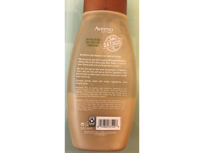 Aveeno Conditioner, Oat Milk Blend, 18 fl oz/532 mL, Pack Of 2