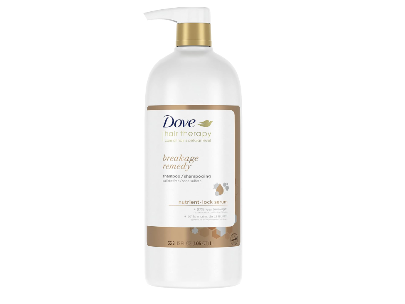 Dove Hair Breakage Remedy Therapy Shampoo, Nutrient-Lock Serum, 33.8 fl oz/1 L