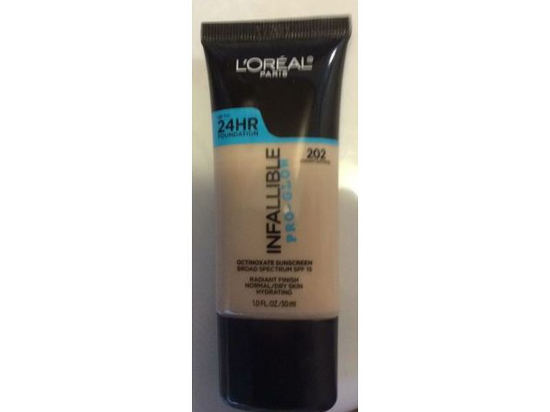 L'Oreal Paris Infallible Pro-Glow Foundation, SPF 15 202 Creamy Natural, 1 fl oz/30 mL, Pack Of 2