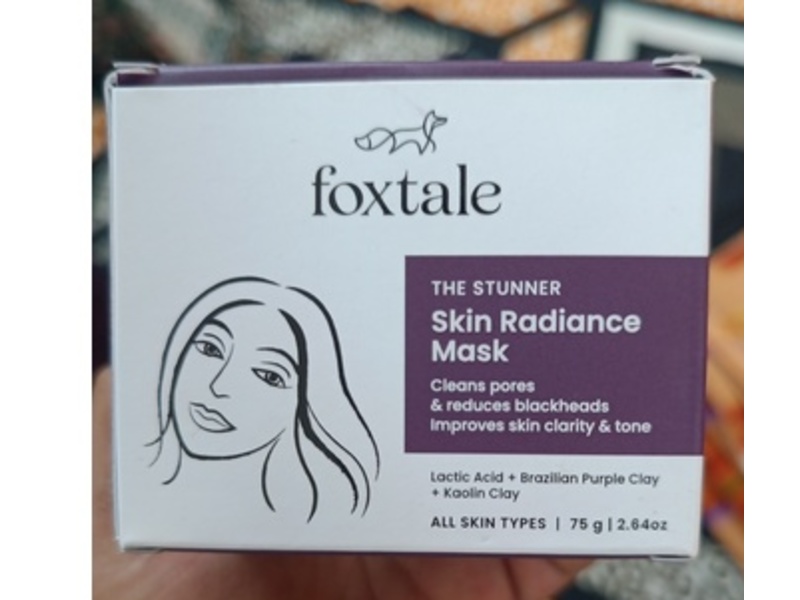 Foxtale The Skin Radiance Mask, Lactic Acid + Brazillian Purple Clay + Kaolin Clay, 2.64 oz/75 g