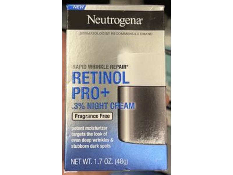 Neutrogena Rapid Wrinkle Repair Retinol Pro+ 0.3% Night Cream, Fragrance Free, 1.7 oz/48 g