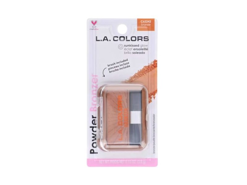 L.A Colors Sunkissed Glow Powder Bronzer, Bronze, 0.13 oz/3.8 g