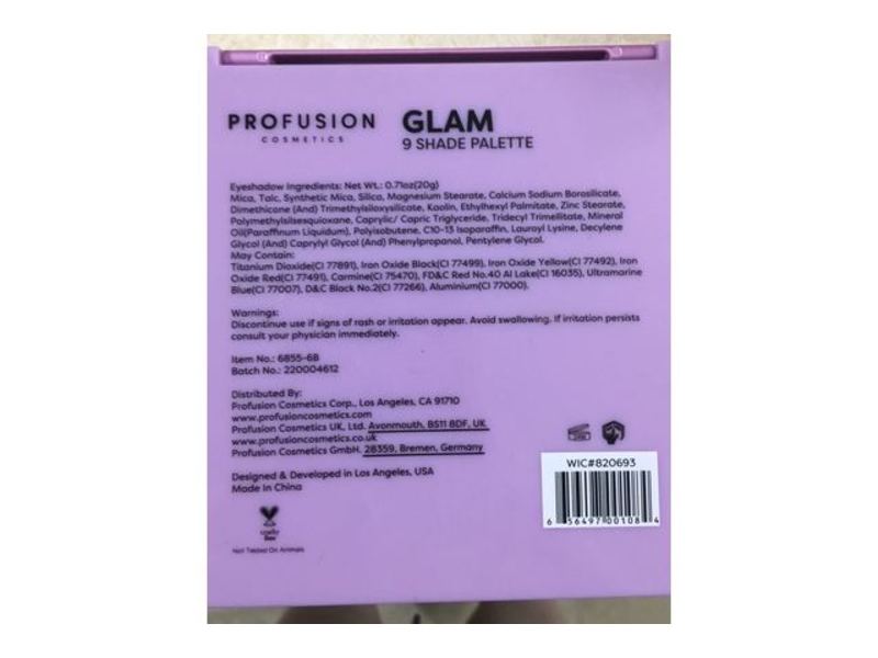 Profusion Cosmetics Glam 9 Shade Palette, 0.71 oz/20 g