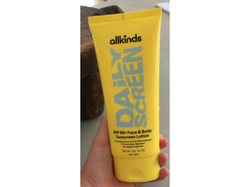 All Kinds Daily Screen Face And Body Sunscreen Lotion, Spf 50+, 5 fl oz/150 mL
