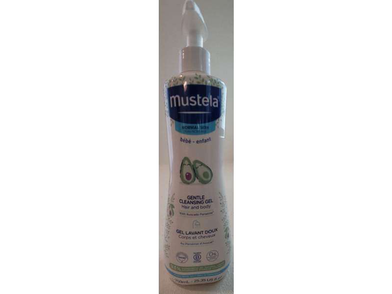 Mustela Gentle Cleansing Gel, Avocado Perseose, 25.35 fl oz/750 mL