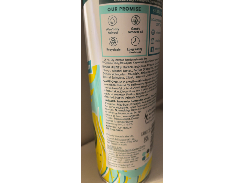 Batiste Original Dry Shampoo, Classic Fresh, 350 mL
