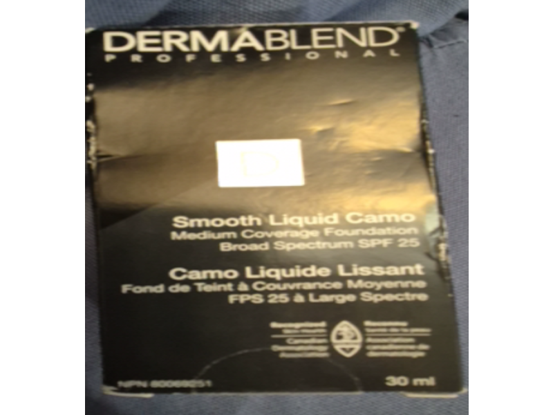 Dermablend Professional Smooth Liquid Camo Foundation, SPF 25, 10N Cream, 30 mL