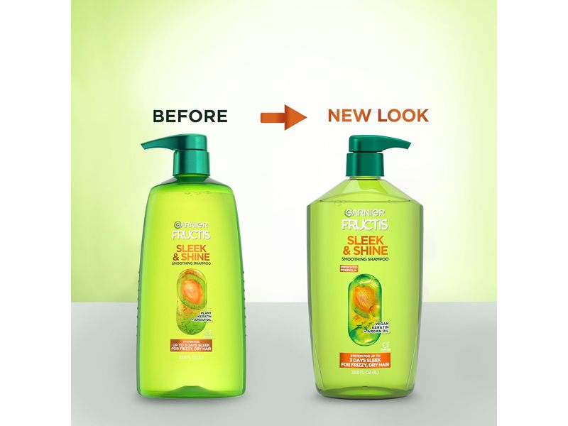 Garnier Fructis Sleek & Shine Smoothing Shampoo, Keratin + Argan Oil, 33.8 fl oz/1 L