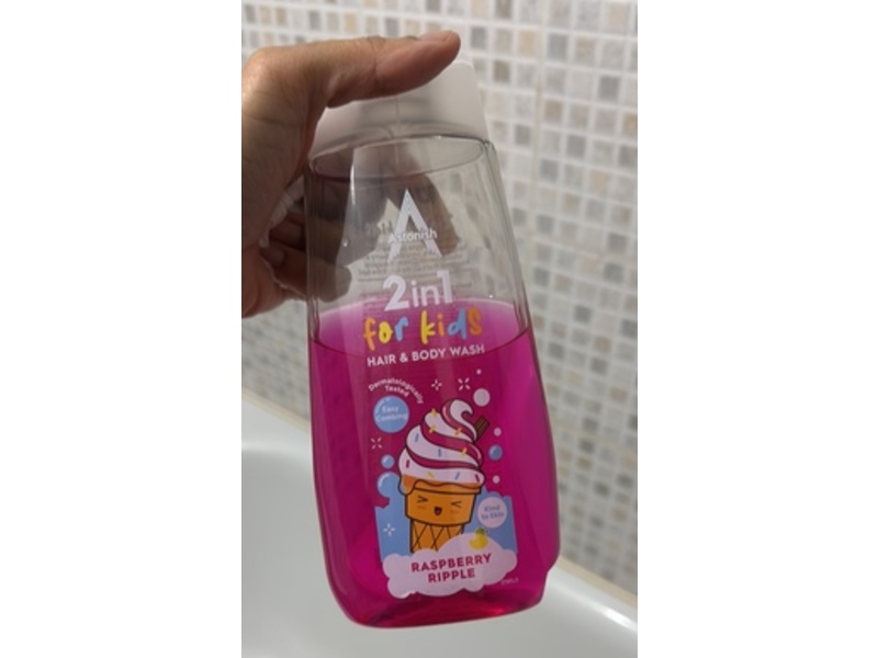 Astonish 2 In 1 Kids Hair & Body Wash, Raspberry Ripple, 400 mL