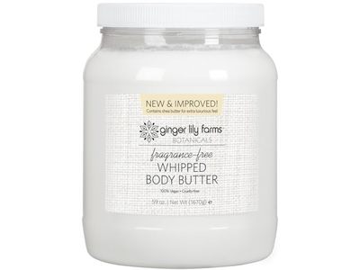 Ginger Lily Farms Botanicals Whipped Body Butter, Fragrance Free, 59 fl oz/1670 g
