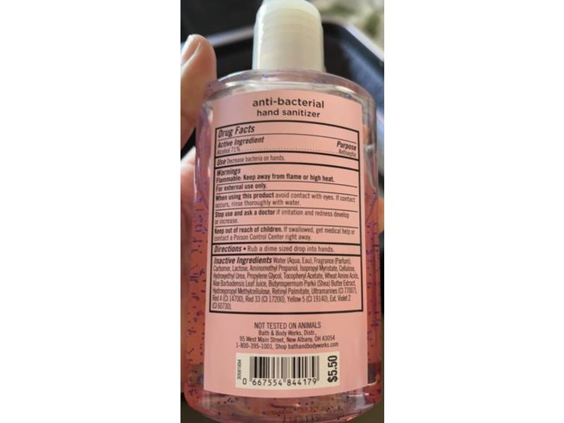 Bath & Body Works Anti-Bacterial Hand Sanitizer, Champagne Toast, 7.6 fl oz/225 mL